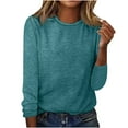 thumbnail image 2 of YHAJDS Women Winter Oversized Sweatshirt,Women's Long Sleeve Tops Womens Sweatshirts Blouse Coat Women's Casual Long Sleeve Sweatshirt Solid Color Crewneck Loose T Shirt, 2 of 4