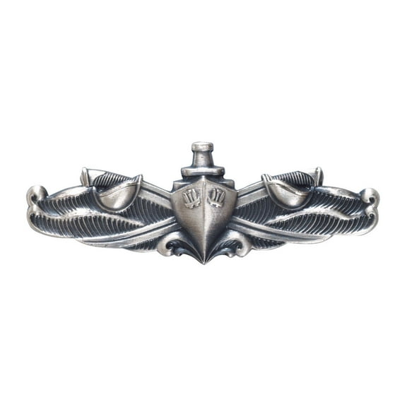Navy Surface Warfare Enlisted Badge Official Silver Oxide Finish ESWS Regulation Size