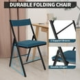 thumbnail image 3 of SUGIFT 4 Packs Folding Chairs with Padded Seats,Metal Frame with Velvet Fabric Seat for Indoor Outdoor (Blue), 3 of 7