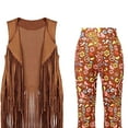 thumbnail image 3 of Conjunto de disfraz Hippie, accesorios de ropa para mujer, chaleco ligero con borlas, pantalones, diadema para puesta , carnavales y , l L Fernando Disfraces Hippies, 3 of 8
