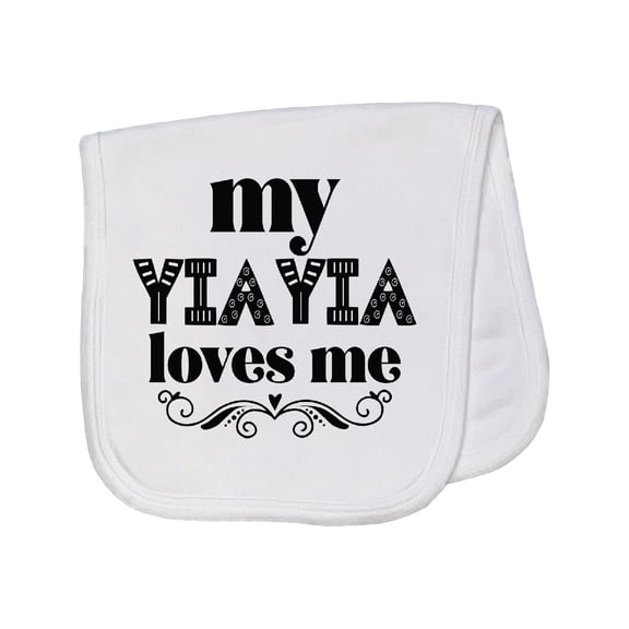 Inktastic My Yiayia Loves Me Yia Yia for Grandchild Baby Burp Cloth