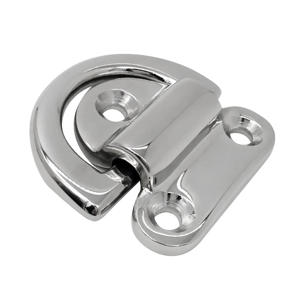 2x 316 Stainless Steel Marine Boat Folding Pad Eye for Truck Tie Down Pad 