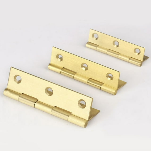 ORDDIART 6 Pcs Charnières de Cabinet en Cuivre Robustes Dorées pour Meubles Résistantes à la Rouille