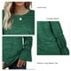 thumbnail image 4 of Jersey Cuello Redondo Manga Larga Trompeta Color Sólido Casual Cómodo Mujer Top Verde S, 4 of 5