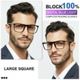 thumbnail image 2 of MARE AZZURO Square Reading Glasses 5.0 Men with Spring Hinge Fashion Glasses for Reading for Father 500, 2 of 6