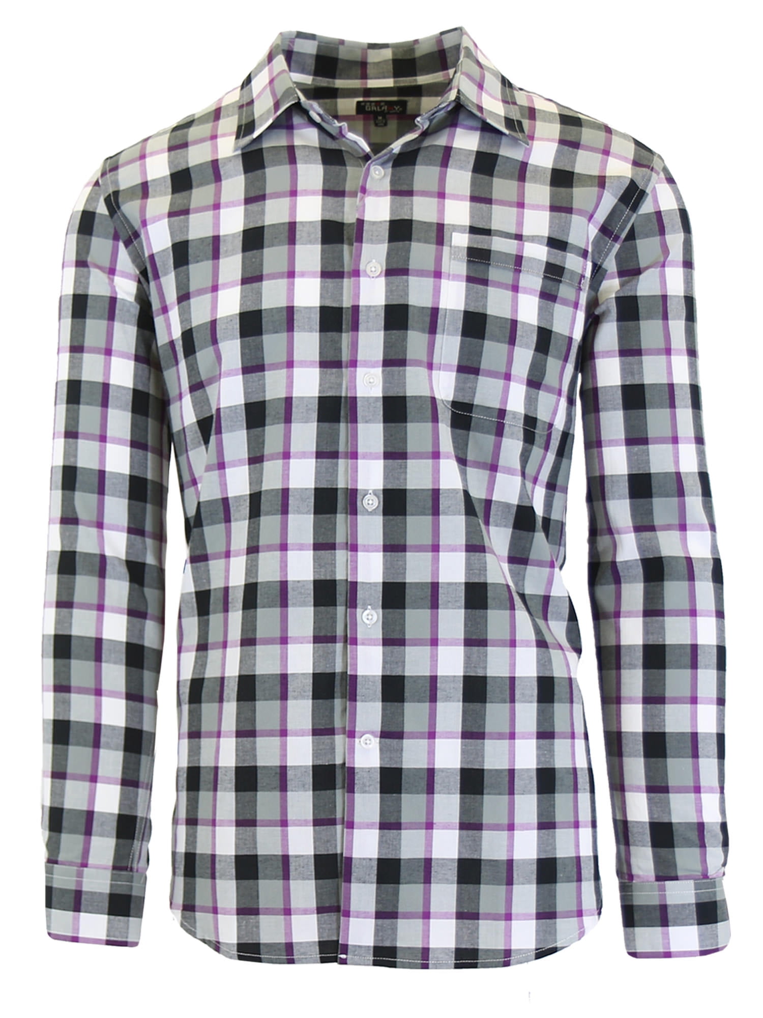 Men's Long Sleeve Printed Dress Shirts With Chest Pocket