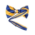 thumbnail image 2 of Royal Blue and Yellow College Stripe Pre-Tied Bow Tie, 2 of 5