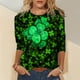 thumbnail image 2 of Camiseta de manga larga con estampado de cuello redondo a la moda para mujer, blusas informales sueltas Fridja  czfsfas680, 2 of 5
