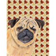 thumbnail image 1 of 15 x 15 In. Pug Fall Leaves Portrait Flag, Garden Size, 1 of 1