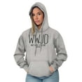 thumbnail image 4 of WWJD What Would Jesus Do Hoodie Sweatshirt Women Men Brisco Brands S, 4 of 6