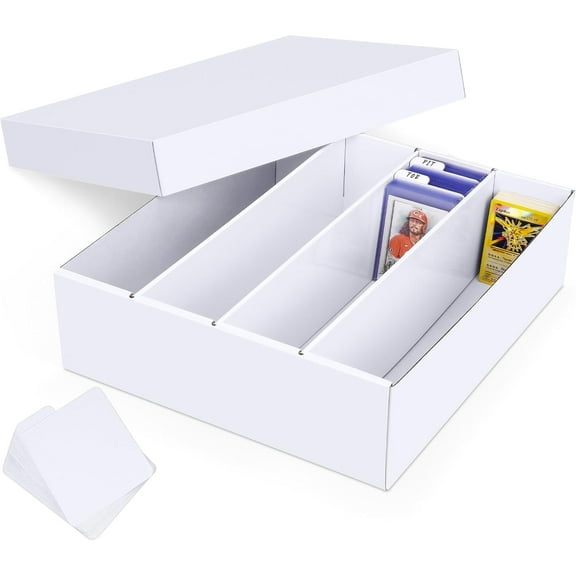 Trading Card Storage Box, 3200 Count Cardboard Storage Box with Divider for Sports, Tcg, Mtg Card(1 Pack)