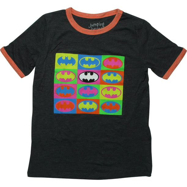 Batman Logo Pop Art Squares Youth T-Shirt 