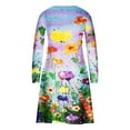 thumbnail image 5 of ！Herrnalise Women's floral bohemian Dress Fashion Printed Long Sleeve V-neck Pullover Dress S-2XL, 5 of 5
