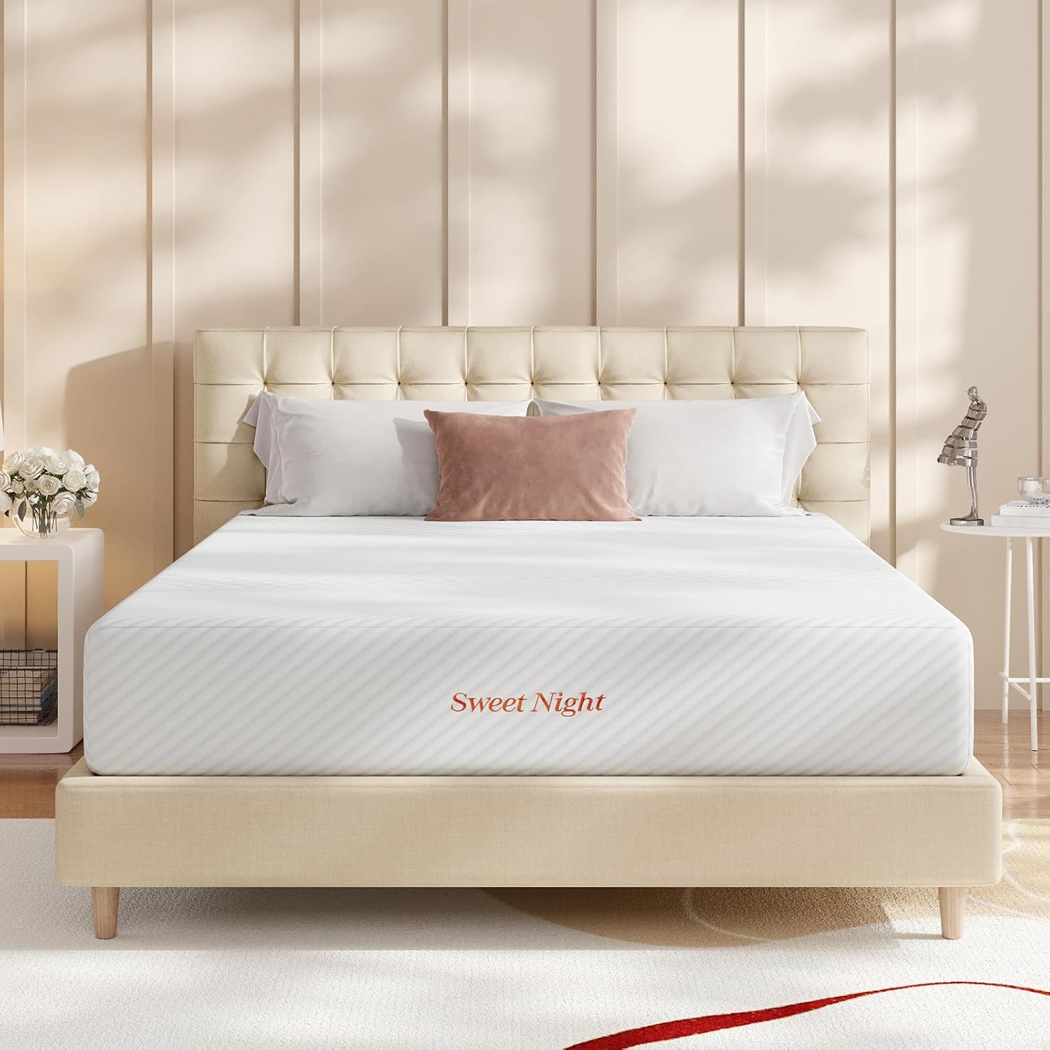 TENDA Full Mattress, 12 Inch Full Memory Foam Mattress, Gel Infused & Perforated Foam for Staying Cool & Pressure Relief, Full Size Bed Mattress in a Box