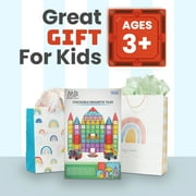 Click N' Play Magnet Build Deluxe 100 Piece 3D Magnetic Tile Building Set Extra Strong Magnets and Super Durable Tiles, Educational, Creative, Assorted Shapes and Vibrant Bright Colors