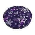 thumbnail image 1 of Disketp Christmas Purple Snowflakes Funda Redonda para Taburete, Funda de Cojín para Silla de Bar Suave y Elástica-14 inch, 1 of 7