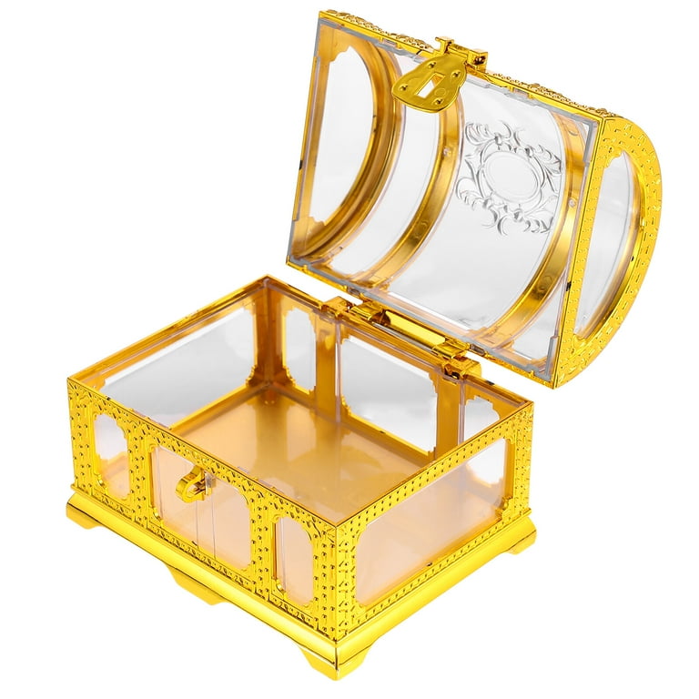 Plastic Large Pirate Gold Treasure Box Kids Toy Candy Box Treasure Chest Toy