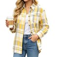 thumbnail image 7 of Enjoytime Plaid Fall Shirts for Women Flannel Button Down Long Sleeve Shackets Trendy Work Business Casual Jacket with Pocket, 7 of 7