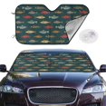 thumbnail image 2 of Kdxio River Freshwater Fish Print Windshield Sun Shade,UV Rays and Sun Heat Protection,Sunshade for Car Windshield,Car Shade Front Windshield - Small, 2 of 5