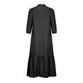 thumbnail image 5 of Tarmeek Wedding Guest Dresses Women's Fashion Round Neck Loose Three Quarter Sleeve Solid Ankle-Dress Long Dress Fall Dresses for Women 2022,Plus Size Cocktail Dresses for Wedding,Party, 5 of 8