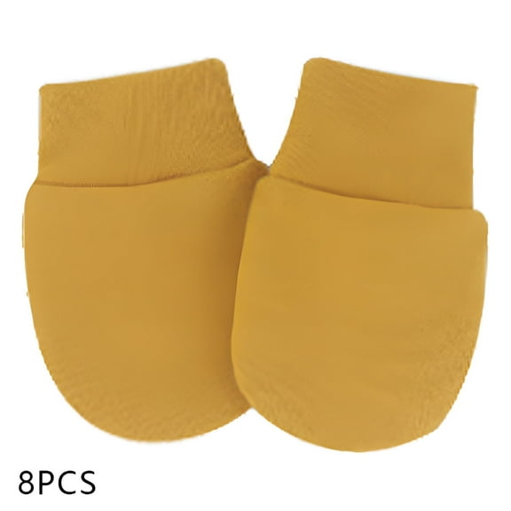 TELOLY 8Pcs Baby Mittens,Suitable for Babies Baby Mittens Newborn,Wind and Cold Protection Newborn Mittens No Scratch,Yellow