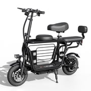 EILLEO Pro Electric Scooter With Seats For Adults, 750W Motor with Pet Basket for Pets & Groceries,18.75MPH 20 Mile Range E-Bike with Seat & Dual Brakes