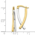 thumbnail image 2 of 14k Two-Tone Hollow Polished Gold Hinged Tube Earrings 25x6mm Wide Dangle Earring for Women, 2 of 2