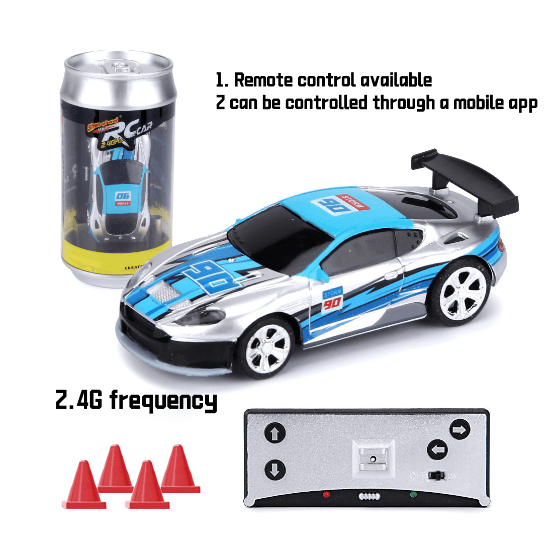 Mini Remote Control Drift Car, 1/58 Scale 2.4G Wireless + APP Control Micro Racing Vehicle Model, Portable RC Car Gift Toy for Indoor&Outdoor Track Driving