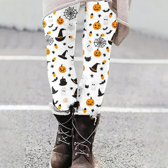 FDGIU Yoga Pants Stretch Pants Women's Fashion Halloween Print Leggings With Yoga Sport Elastic Pants Tummy Control Trousers