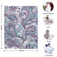 thumbnail image 4 of Purple and Teal Paisley and Floral Pattern Blanket,Comfortable Soft Flannel Throw Blanket,All Season,Warm Lightweight Blankets for Sofa Bed Couch Living Room Chair,30"x40", 4 of 4