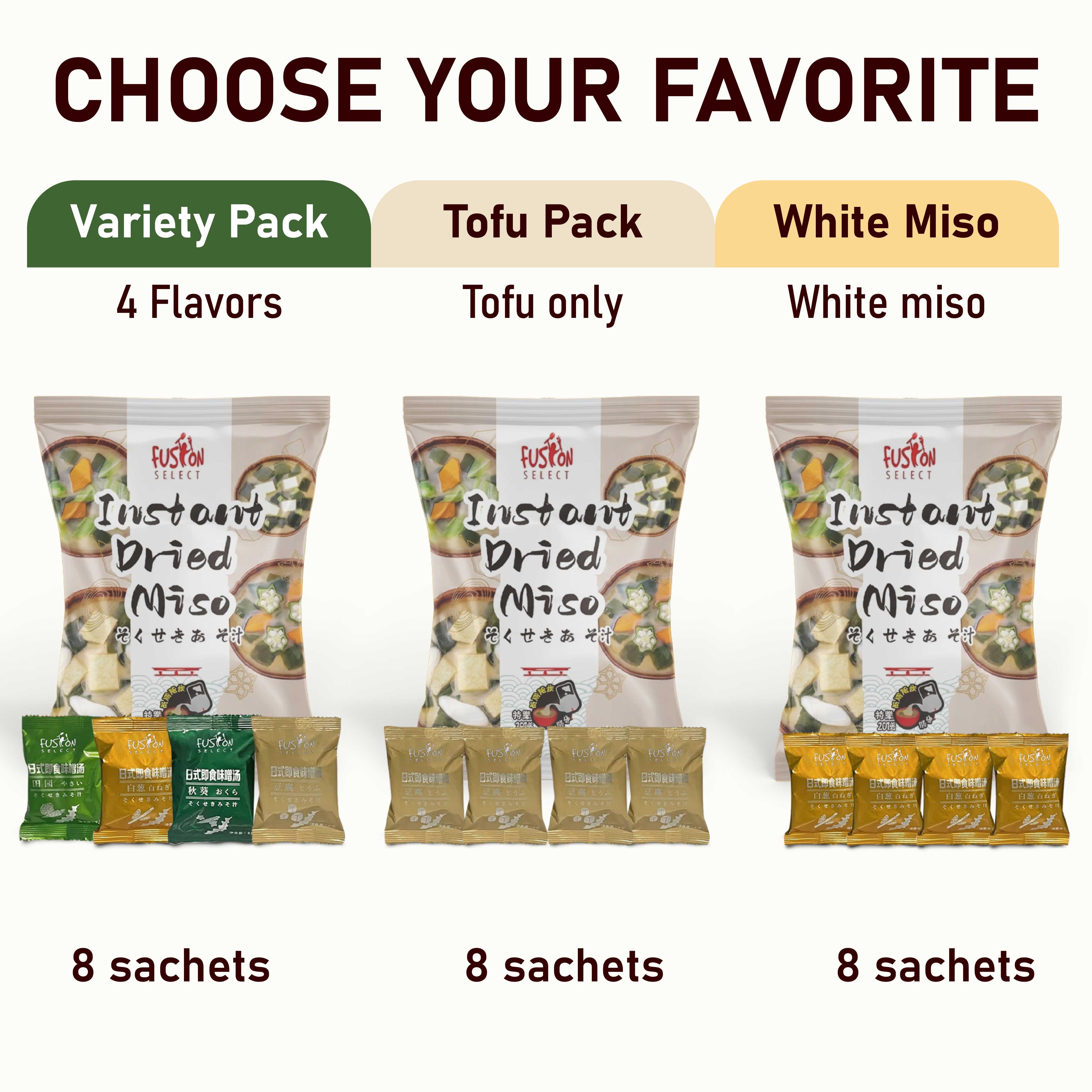Fusion Select Freeze Dried Tofu Miso Soup Packets - Walmart.com