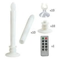 thumbnail image 2 of 10pcs Remote Controlled Flameless Taper Candles with Automatic Timer and Suction Cups, Flickering Battery LED Candles for Year-Round Home Decor, Christmas Wedding Centerpiece, 2 of 7