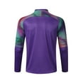 thumbnail image 2 of Hansber Boys Padded Soccer Goalie T-Shirt Goalkeeper Jersey Uniform Long Sleeve Football Training Purple M, 2 of 6