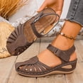 thumbnail image 6 of Women's Hollow Wedge Sandals Casual Summer Shoes,Fashion Comfortable Platform Design Breathable Outdoor Beach Vacation Daily Walking Footwear Brown 6, 6 of 9