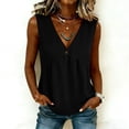 thumbnail image 5 of GUACER Womens V-Neck Button Tank Top Sleeveless Surplice Blouse with Empire Waist Flowy Casual Summer Cami, 5 of 7
