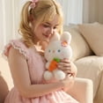 thumbnail image 6 of Cute Bunny Plush Doll with Carrot Soft Fluffy Rabbit Stuffed Animal for Home Decor and Birthday Gifts Adorable Toy Cuddly Bunny Rabbit Figurine, 6 of 7