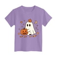 thumbnail image 5 of KPOPLK 1-14T Girls Halloween Shirts Pumpkin Ghost T-Shirts Kid Spooky Season Outfits Tees Tops,Size 11-12 Years, 5 of 7