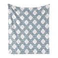 thumbnail image 1 of European Soft Flannel Fleece Throw Blanket, Portuguese Style Geometric Detailed Abstract Geometrical Shapes Print, Cozy Plush for Indoor and Outdoor Use, 50" x 70", Blue White, by Ambesonne, 1 of 6