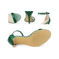 thumbnail image 3 of BLISSFUL STEP Women's Sandals Stiletto Heels Stripe Ankle Strap Polka Dots Sandals Green 9, 3 of 6