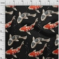 thumbnail image 2 of oneOone Cotton Jersey Black Fabric Bubbles & Koi Fish Ocean Sewing Craft Projects Fabric Prints By Yard 58 Inch Wide, 2 of 4