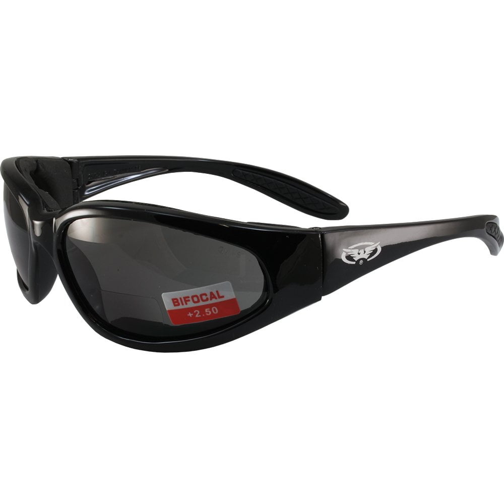 Global Vision Hercules Padded Motorcycle Safety Sunglasses Black Frame