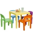 thumbnail image 6 of HomGarden 5PCS Toddler Kids Plastic Table & 4 Chairs Set, Multi Color Playroom, 6 of 10