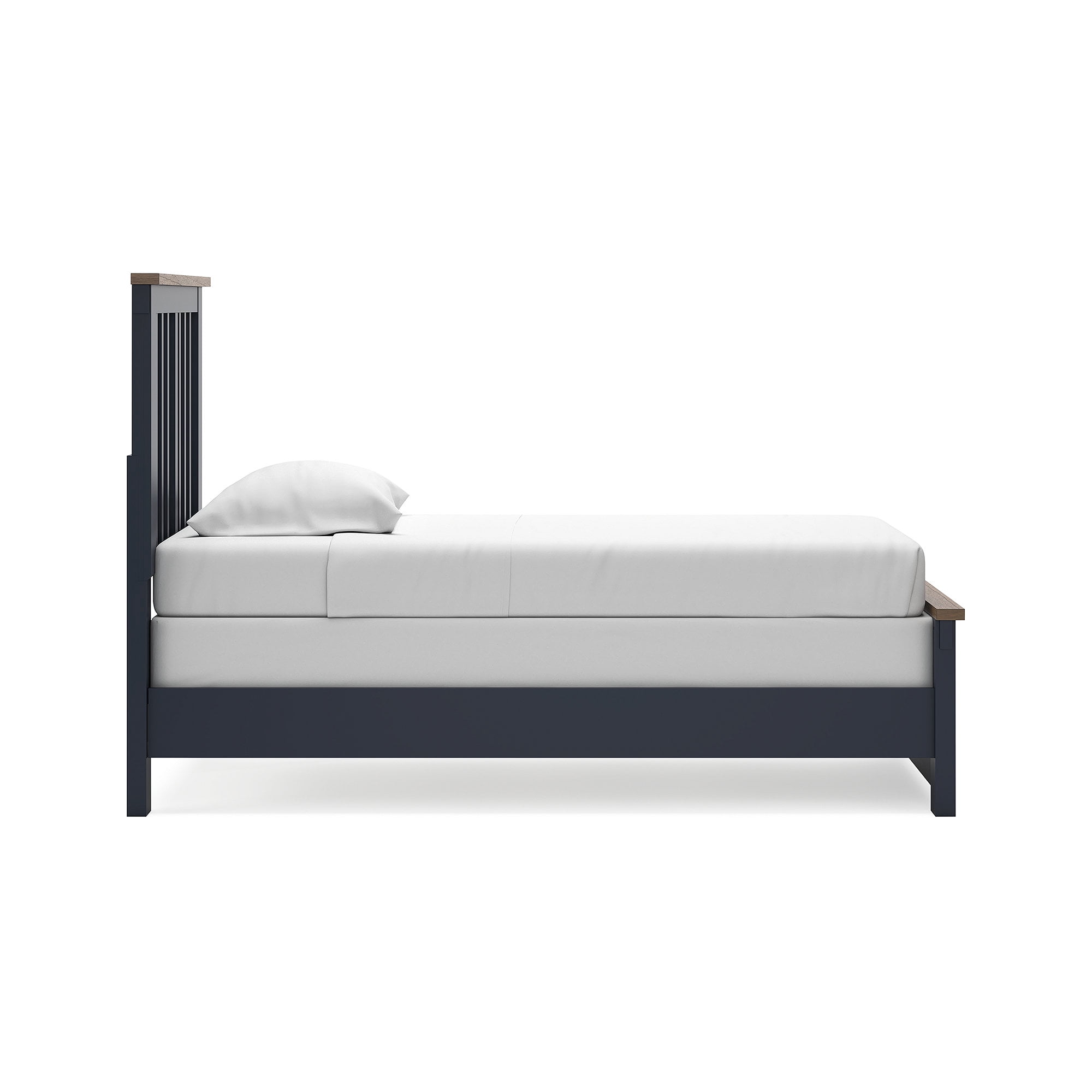 Signature Design by Ashley Landocken Twin Panel Kids Bed, Blue and Brown Finish