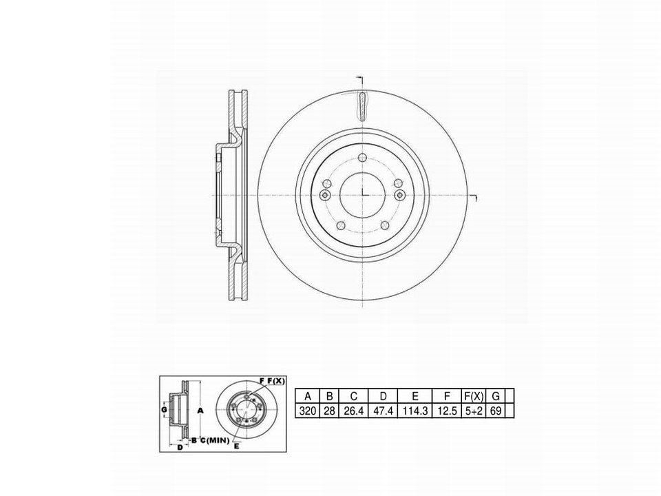 Ultra High Carbon 700 Brake Kits, Front UHCK7227, Hyundai Azera 2017-2012