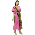 thumbnail image 5 of Bimba Womens Cotton Kaftan Long Pannel Kimono Caftan Drawstring Waist Night Wear, 5 of 8