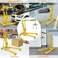 thumbnail image 6 of Kojooin 2 Ton 4000 Lbs Engine Hoist with Lever, Folding Cherry Picker Engine Lift Hydraulic Tilting Engine Shop Crane with 6 Iron Caster Wheels Telescopic Boom Hitch, 6 of 7