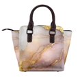 thumbnail image 3 of Single Shoulder Bag Rivet Bag 7.48×7.48×3.94in Removable Shoulder Belt Can Be Held Or Diagonal Across A Variety Of Matching Styles Lightpink White Gold Marble, 3 of 6