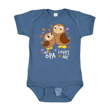 

Inktastic My Opa Loves Me- Cute Owl Family Gift Baby Boy or Baby Girl Bodysuit