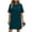 Dark Blue, variant on QQZ Summer Dress for Women Crew Neck Short Sleeve Solid Basic T-Shirts Casual Midi Dresses with Pocket