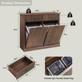 thumbnail image 3 of 20 Gallon Tilt-Out Trash Can Cabinet, Modern Laundry Hamper Cabinet with Drawers, Hidden Garbage Can Cabinet for Kitchen and Living Room, 3 of 8